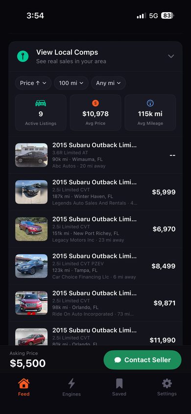 Hooptie local dealer comps